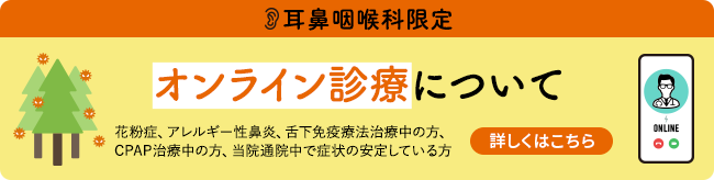 耳鼻咽喉科限定　オンライン診療について